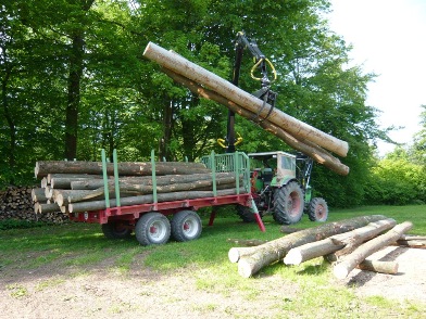 Kran am R&uuml;ckewagen